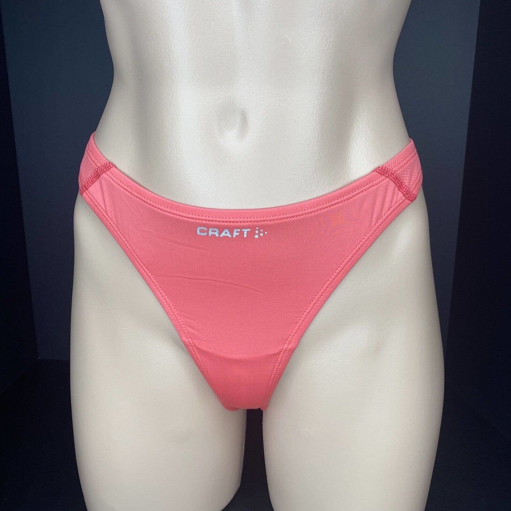 Craft Women Pro Cool Thong Pink Coral Color Cycling Underwear Triathlon NOS S